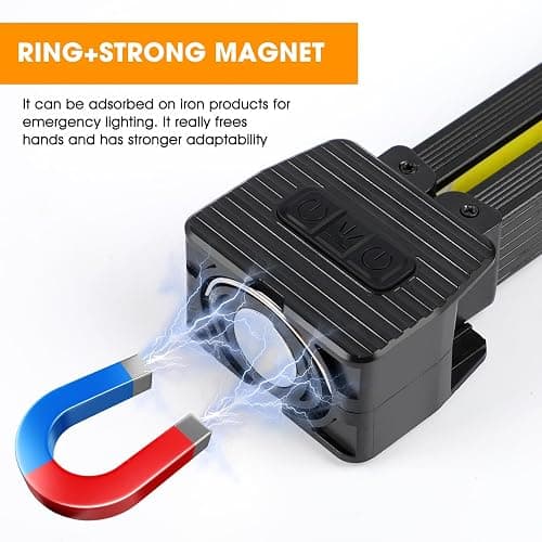 OKNIAO Magnetic Gym Lamp for Posing, Portable Magnet LED Flashlight with Hanging Hook, 7th Gear Dimming & 180 Degree Folding, Handheld USB Rechargeable Power Bank Camping Light (1 PCS) thumbnail 5