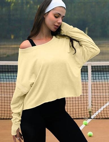 UNIANKIYA Open Back Workout Tops for Women Long Sleeve Cropped Athletic Clothes Gym Running Yoga Low Impact Sports T Shirts thumbnail 4