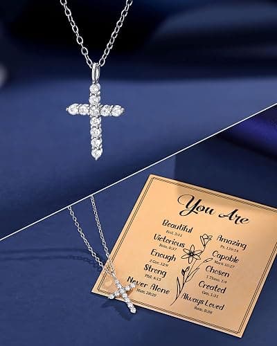 D Dongjiangjin Gift Dainty Cross Necklace for Women Religious Christian Gifts for Women Confirmation Graduation Gifts for Her Teen Girl thumbnail 4