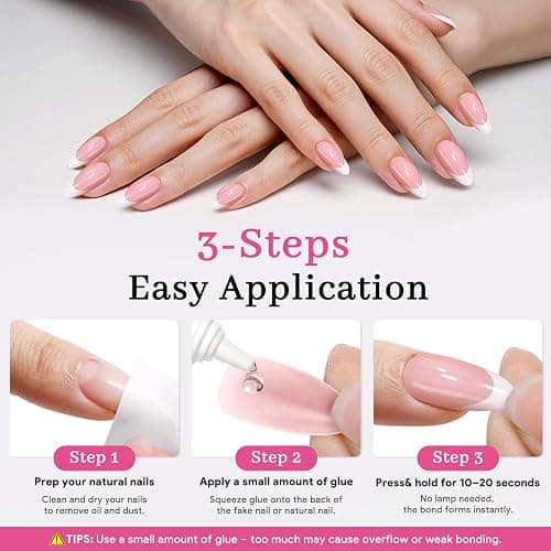 QIEK No-Lamp Nail Glue & Remover Set for Press Ons, 10ml Quick Dry 28 Days Super Strong Hold Glue on Nails, 10g Gentle Easy Removal with Tools Set for Beginner DIY Home, Not for Gel Polish Base Coat thumbnail 8