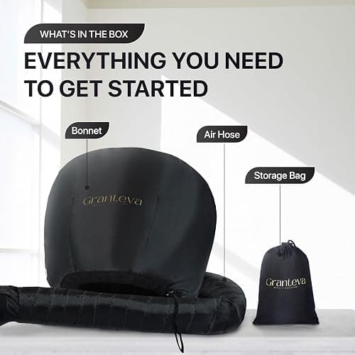 Hooded Hair Dryer Attachment w/A Headband Integrated That Reduces Heat Around Ears & Neck - Hair Dryer Hooded Diffuser Cap for Curly, Speeds Up Drying Time, Deep Conditioning At Home - Portable, Large thumbnail 5