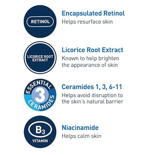 CeraVe Resurfacing Retinol Serum For Post Acne Marks, Formulated With Licorice Root Extract & Niacinamide, Brightening Serum & Pore Minimizer For Face, Post Acne Skin Barrier Repair, Non-Comedogenic thumbnail 4