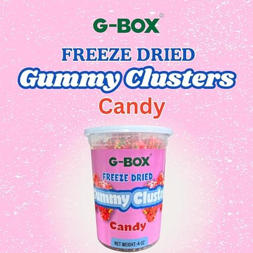 G-BOX 4 OZ Freeze Dried Gummy Clusters, TikTok Trend Items, Freeze Dried Candy, Delightful Crunchy Fruity Flavorful Burst, Air-tight Sealed in a Deli Container (RAINBOW 4 OZ) thumbnail 5