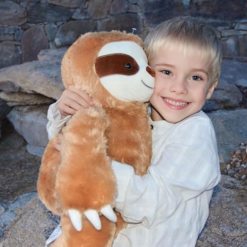 Tezituor 5Pcs Sloth Stuffed Animal Set, 22 inch Large Mommy Stuffed Sloth with 4 Babies Soft Plush Pillow for Girl Boy thumbnail 2