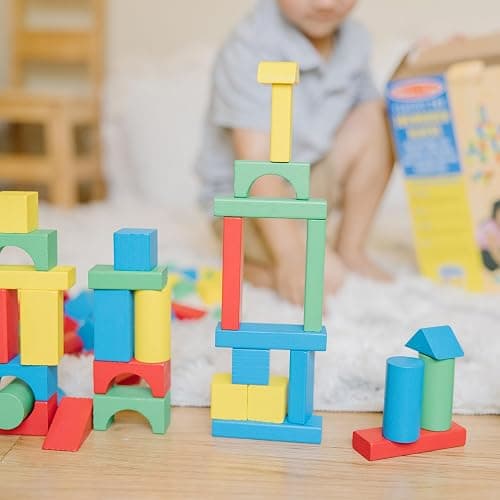 Melissa & Doug Wooden Building Blocks, 100-Piece Set of Sorting & Stacking Toys in 4 Colors and 9 Shapes, Classic Toddler Toys for Girls & Boys Ages 2+ - FSC Certified thumbnail 7
