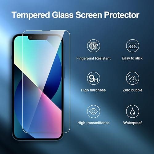 NEW'C 3 Pack Designed for iPhone 14,iPhone 13,iPhone 13 Pro Screen Protector (6.1 inches),Tempered Glass with easy installation tool included,Case Friendly Ultra Resistant thumbnail 4