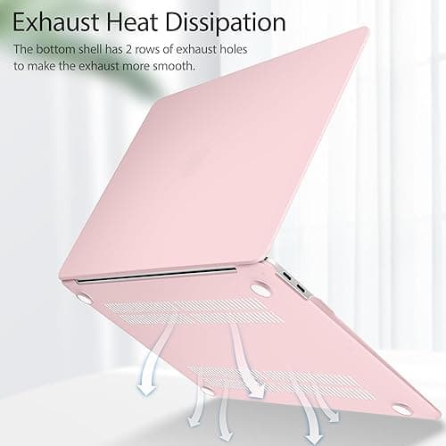 May Chen Compatible with New MacBook Air 13 inch Case 2021 2020 2019 2018 Release Model: M1 A2337 A2179 A1932, Plastic Hard Shell Case for Mac Air 13 inch with Retina Display Fits Touch ID, Baby Pink thumbnail 7