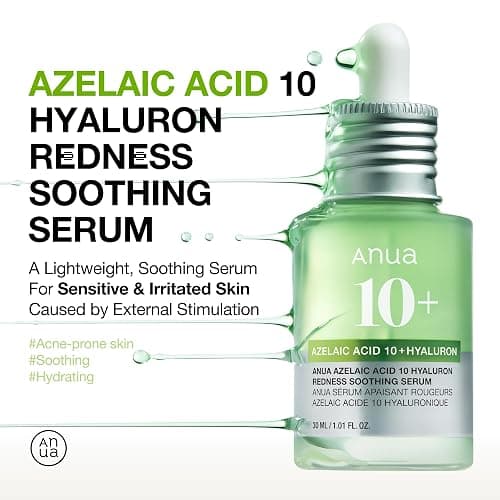 Anua Azelaic Acid 10 Hyaluron Redness Soothing Serum, Facial Serum for Sensitive skin, Hyaluronic Acid, Niacinamide, Spot Care, Natural Color, Vegan, Korean Skincare (30ml/ 1.01 fl oz.) thumbnail 2