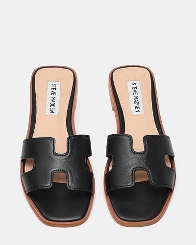 Steve Madden Women's Hadyn Sandal - 7.5 - Black Leather thumbnail 7