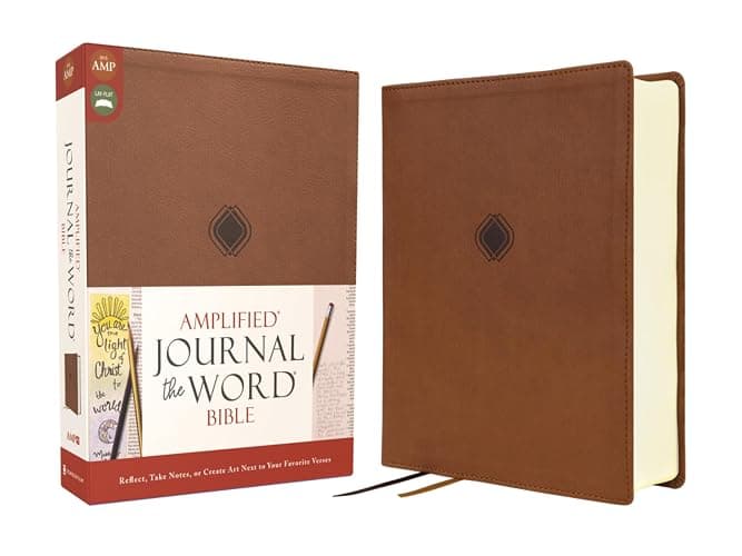 Amplified Journal the Word Bible, Leathersoft, Brown: Reflect, Take Notes, or Create Art Next to Your Favorite Verses - Image 1