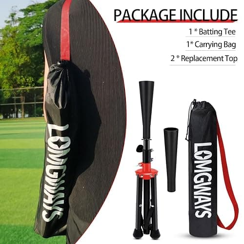 FDLS Baseball Batting tee for Adults and Youth Teens, Portable Tripod Stand Base Tee Easy Adjustable Height 26 to 39 inches for Hitting Training Practice, with Carrying Bag (Black and Rubber top) thumbnail 7