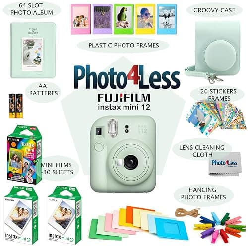 Fujifilm Instax Mini 12 Instant Film Camera Bundle with Accessories (Mint Green) thumbnail 3