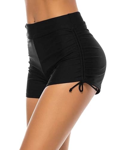 Lecieldusoir Women's Swim Shorts High Waisted Bathing Suit Bottoms Swimsuit Boy Shorts Swimwear Bikini Board Shorts thumbnail 2