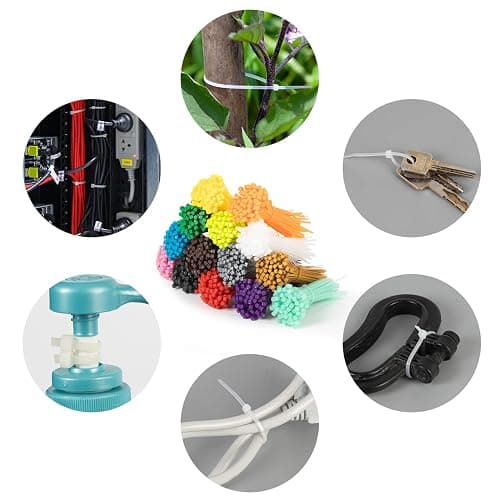 XINGO 1400 PCS Colored Zip Ties 4 Inch, Multicolor Zip Ties, Mix Packed 14 Color Plastic Wire Ties Assortment for Home Office Garden Garage and Workshop thumbnail 6