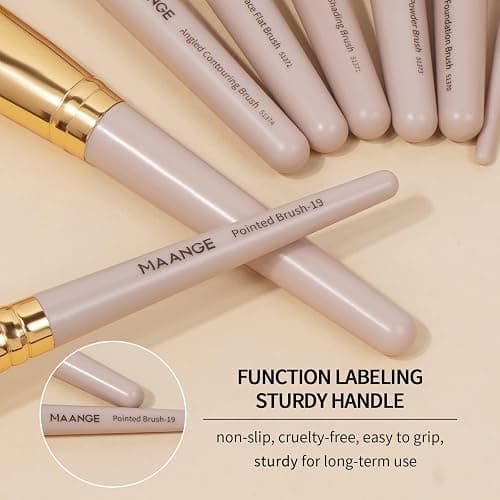 MAANGE Makeup Brush Set 25Pcs Professional Make up Brushes Travel Foundation Blush Angle Eyeliner Blending Concealers Eyeshadow Brush Premium Synthetic Make up Brushes Set with Gift Box thumbnail 4