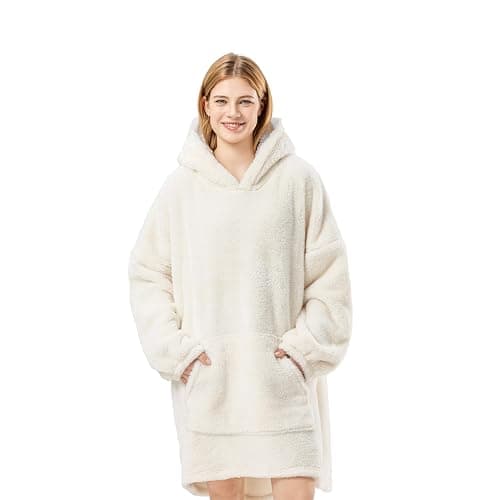 Berkshire Blanket Oversized Wearable Blanket Hoodie – SpaLoft Plush with Hood, Sleeves & Pocket - Image 1