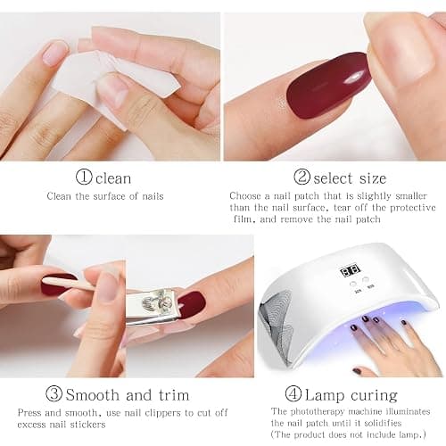 JMEOWIO Gel Nail Stickers Leaves White French Tip Semi Cured Gel Nail Strips Wraps UV/LED Nails Art Design Decoration Accessories thumbnail 8