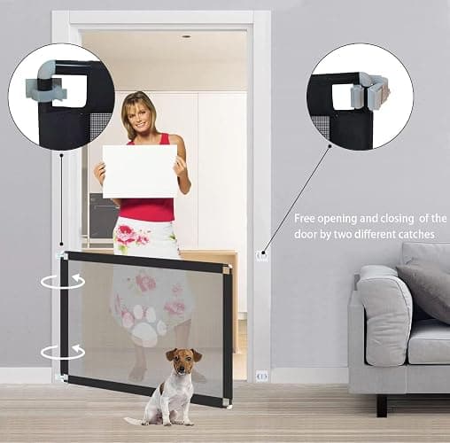 Dog Gate for House Stairs Doorways - Thickened Metal Tube Fixing, Easy Install Anywhere (39.4X31.5in) thumbnail 3