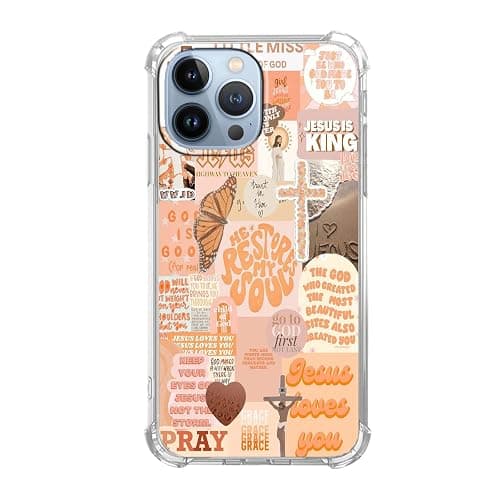 Case for iPhone 13 Pro Max with Christian Design,Jesus Bible Verse Christian Quotes Collage,Soft TPU Bumper Case for iPhone 13 Pro Max,#8 - Image 1