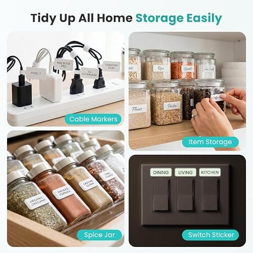 Phomemo Label Maker, D30 Bluetooth Mini Label Maker Machine with Tape | Portable Thermal Label Printer, Massive Template Font Icon Inkless Labeler Waterproof Labels for Home School Classroom Office thumbnail 7
