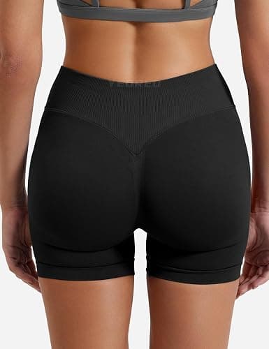 YEOREO Damen Sport Shorts Invisible Scrunch Butt Lifting Gym Workout Shorts 4.5" Seamless Kurze Leggings Damen Push Up Booty Biker Shorts thumbnail 5