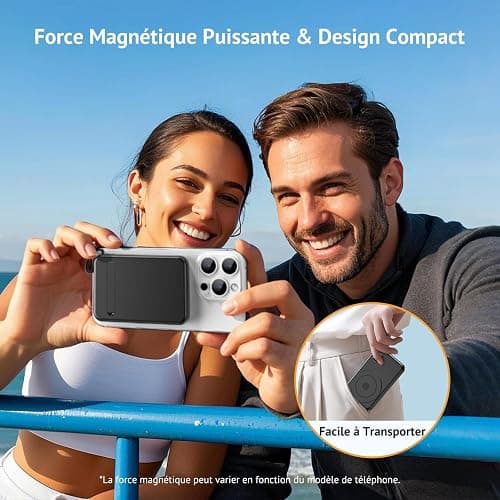 Moscsaz Batterie Externe sans Fil - Compatible avec iPhone 17 16 15 14 13 12 Séries et Samsung Magnétique Power Bank 10000mAh Induction Petite Mini Portable Charge Rapide Chargeur,LED Display thumbnail 8
