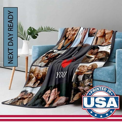 DayOfShe Custom Blanket with Photo I Love You Girlfriend Boyfriend Gifts,Personalized Blankets for Mom,Dad,Couple,Husband & Wife Birthday Gifts for Women Men thumbnail 3