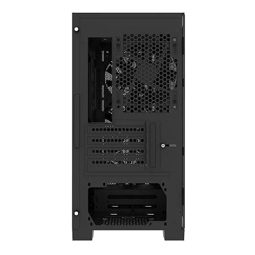 Montech AIR 100 ARGB Micro-ATX Tower with Four ARGB Fans Pre Installed, Ultra-Minimalist Design, Fine Mesh Front Panel, High Airflow, Unique Side Swivel Tempered Glass, Black thumbnail 7