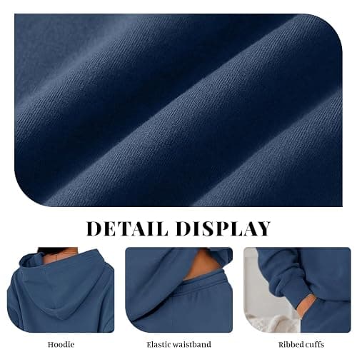 2 Piece Lounge Sets for Women Matching Sweatsuits Airport Travel Outfit | Womens 2 Piece Outfits Lounge Hoodie Sweatsuit Sets Oversized Sweatshirt Wide Leg Pant Set Tracksuit Loungewear Travel thumbnail 5