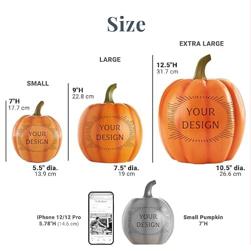 Let's Make Memories Personalized Light Up Halloween Pumpkin Decor Outdoor - Your Name & Initial on a Custom Pumpkin - Jack o Lantern - Fall Decor - Indoor/Outdoor - Large - Orange thumbnail 3