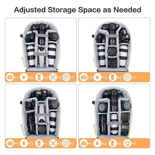 MOSISO Camera Backpack, DSLR/SLR/Mirrorless Photography Camera Bag 15-16 inch Waterproof Hardshell Case with Tripod Holder&Laptop Compartment Compatible with Canon/Nikon/Sony, Beige thumbnail 3