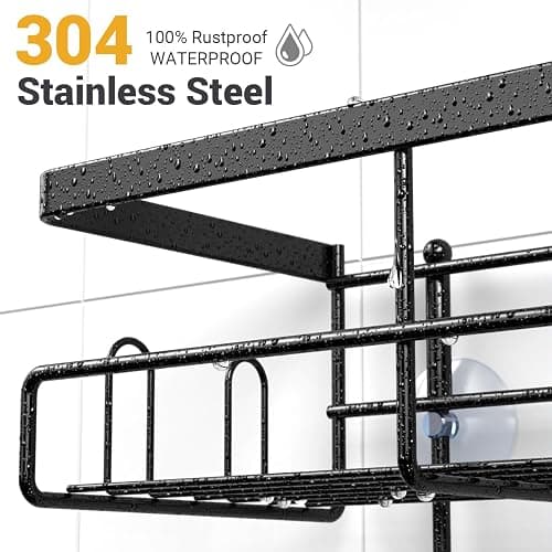 AKTECKE Shower Caddy Hanging Bathroom Organizer: Rustproof Shelf for Inside Shower - No Drilling Racks Over Showerhead - Bath Shelves for Shampoo Soap thumbnail 4
