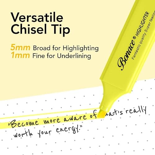 BONACE Highlighters Pastel, 12 Assorted Macaron Colors Chisel Tip Marker | Mini Highlighters,Water Based, Quick Dry, Aesthetic Highlighter for Office thumbnail 3