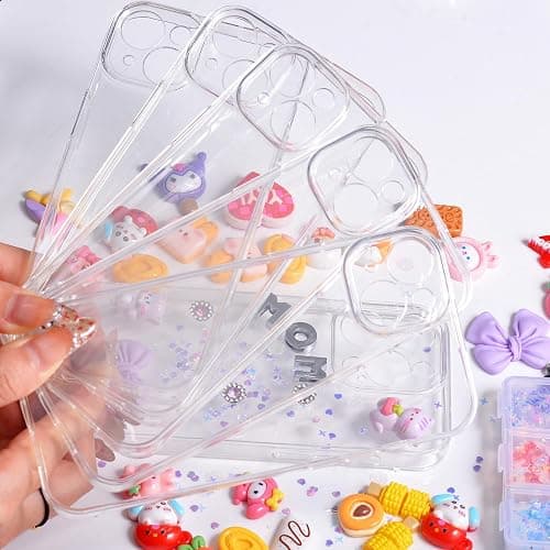 stino 5 Pack Phone Junk Case for iPhone 13 14 15 16, DIY Decorative Clear Crystal Transparent Cases for Custom Design (for Phone 14) thumbnail 5