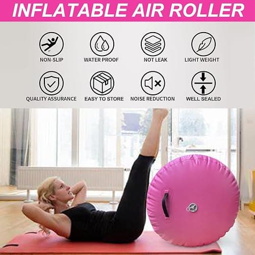 KIASTER Air Roller Inflatable Tumbling Gymnastics Mat Air Roll Barrel Tumble Track Back handspring Mat for Gymnastics Yoga Training Cheerleading Home Use thumbnail 4
