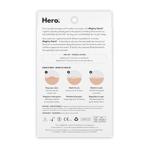 Mighty Patch Original from Hero Cosmetics - Medical-grade Hydrocolloid Pimple Patch, Nightime blemish patch, wake up to clearer looking skin, suitable for sensitive skin (36 Count) thumbnail 7