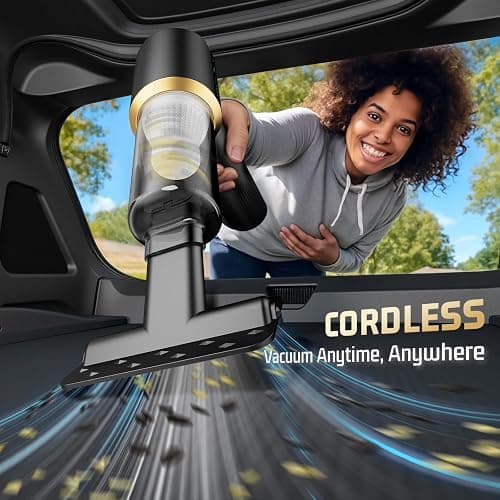 JIXINMIYUE Car Handheld Vacuum Cordless: Car Vacuum Cleaner with 16000Pa Ultra-Strong Suction, Brushless Motor & HEPA Filter - Lightweight Design for Drivers and Office Workers - Jet Black thumbnail 6