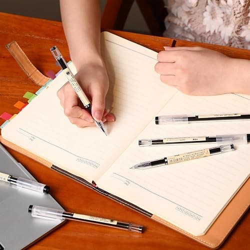 Chinco 12 Pieces 0.35 mm Black Gel Ink Pen Japanese Stationery Extra Fine Chinese Ballpoint Pen for Office School Korean Stationery Supply thumbnail 7