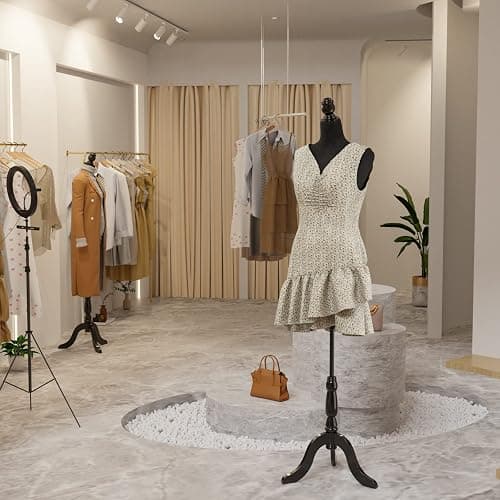 Bonnlo Female Dress Form Pinnable Mannequin Body Torso with Wooden Tripod Base Stand (Black, 6) thumbnail 7