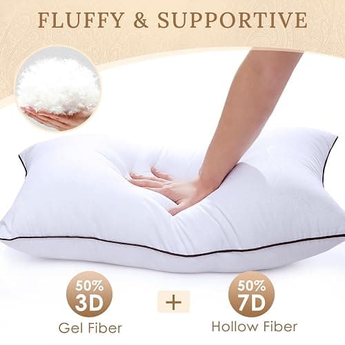 HUXMEYSON Pillows Standard Size Set of 4, Bed Pillows Set of 4, Down Alternative Luxury Hotel Pillows for Sleeping and for Side and Back Sleepers thumbnail 3
