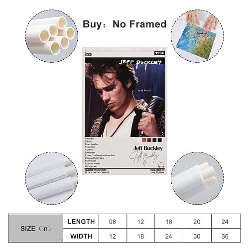 ARTJHCHYNB Jeff Buckley Poster Vintage Music Poster Canvas Art Aesthetic And Wall Art Picture Decorstyle-1 12x18inch(30x45cm) thumbnail 2