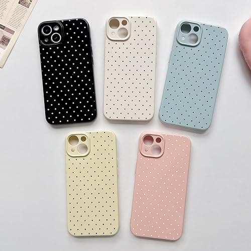 Lovmooful Compatible for iPhone 13 Case Cute Polka Dot with Aesthetics Design for Girls Women Soft TPU Shockproof More Protective Girly for iPhone 13 Case-White thumbnail 7