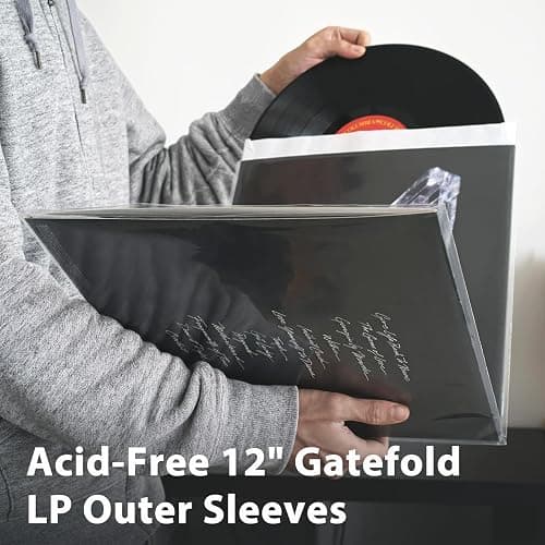 Gatefold Record Sleeves Albums Covers: 12 inch Vinyl Record Outer Sleeves 3 Mil Plastic Clear LP Protective Sleeves, 50pcs thumbnail 5