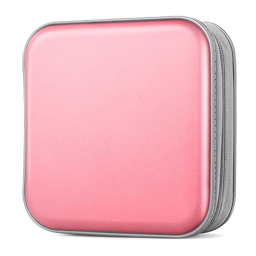 Bivisen CD Case, DVDs Wallet Holder, CD/DVD Case Wallet 40 Discs Heavy Duty Bag Binder Storage Booklet Album (Light Pink) - Image 1