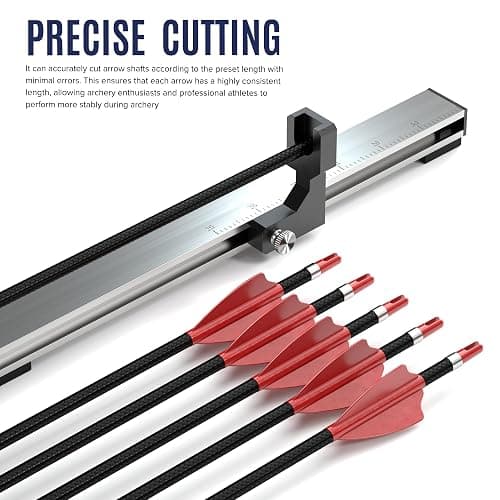 Electric Arrow Saw, Carbon Arrow Cutter with 2x Resin Saw Blade, Adjustable 4.3”-32” Archery Arrow Cutting Saw Tool with Precision Scale, Dust Cover, Aluminum Alloy Arrow Saw thumbnail 2