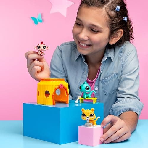 BANDAI Littlest Pet Shop Tiki Jungle Playpack | The Pack Contains 3 LPS Mini Pet Toys 3 Accessories 1 Collector Card and 1 Virtual Code | Collectable Toys for Girls and Boys thumbnail 2