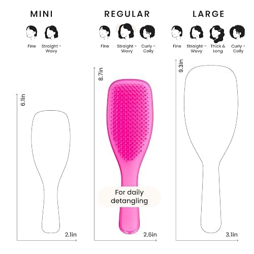 Tangle Teezer Ultimate Detangler Brush for Wet & Dry Hair, Eliminates Knots & Reduces Breakage for All Hair Types, Runway Pink thumbnail 7