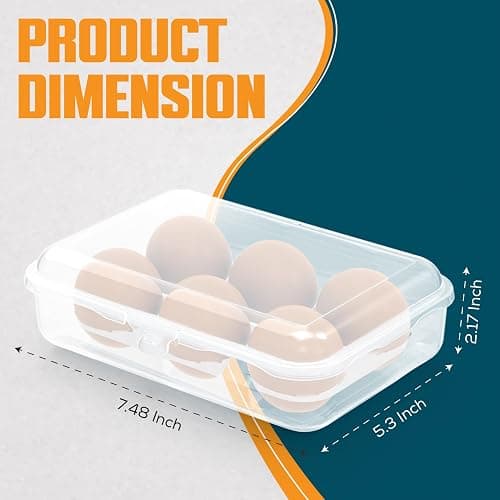 ZPU Egg Holder Camping, 2Pcs 6 Grid Egg Container, Plastic Egg Carrier for Camping Picnic Travel Outdoor Refrigerator Kitchen, Protective Egg Storage Case, Blue thumbnail 2