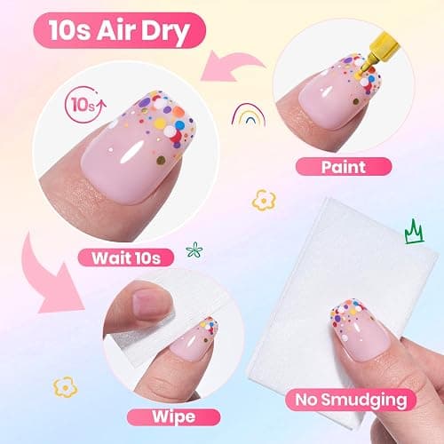 Beetles 12 Colors Nail Art Pens, 0.5mm Fine Line Nail Polish Pens for Women | Quick Air Drying Acrylic Paint Markers for Nail Art Design Easy Painting Dots Liner Lettering, DIY Home Salon Nail Art Tools thumbnail 6