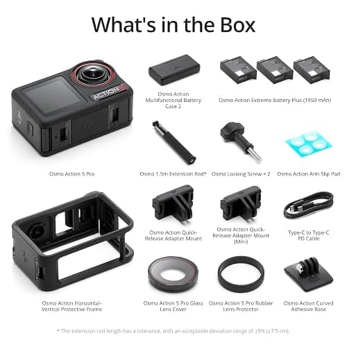 DJI Osmo Action 5 Pro Adventure Combo, Action Camera 4K with 1/1.3" Sensor, 12h Extended Battery Life with 3 Batteries, Stabilization, Dual OLED Touchscreens, Mini Action Camera for Travel, Vlog thumbnail 5